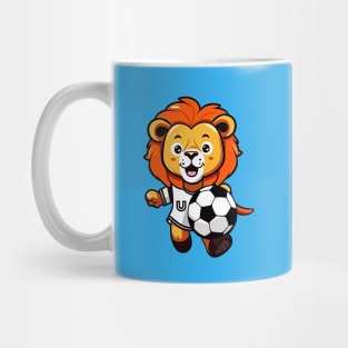 Cute Soccer Lion For Kids Football Boys Mug